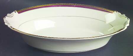 Wayne Maroon 10" Oval Vegetable Bowl
