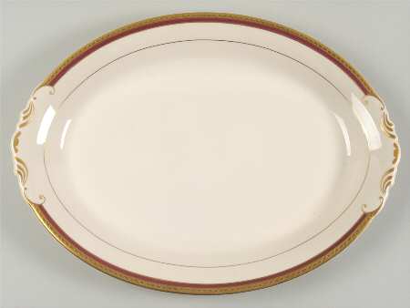 Wayne Maroon 16" Oval Serving Platter