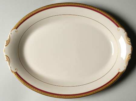 Wayne Maroon 13" Oval Serving Platter