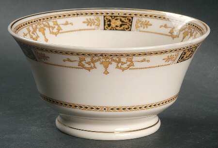 Webster (Old Ivory, Gold Trim) Cranberry Bowl