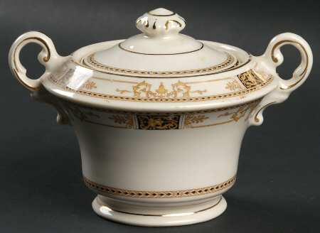 Webster (Old Ivory, Gold Trim) Sugar Bowl & Lid