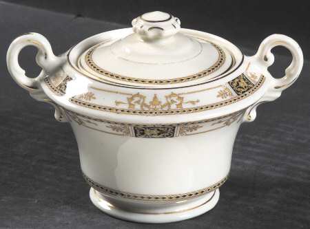 Webster (Old Ivory, Gold Trim) Sugar Bowl & Lid