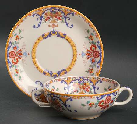 Wendover Flat Cream Soup Bowl & Saucer Set