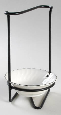 Wedding Ring 8"-8 1/4" Salad Serving Set/Utensil Holder  HC