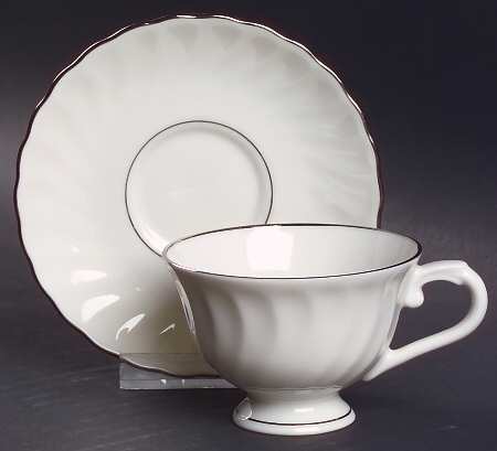 Wedding Ring Footed Demitasse Cup & Saucer Set