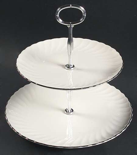 Wedding Ring 6 5/8"-10"  2 Tiered Serving Tray (Dp, Sp) HC