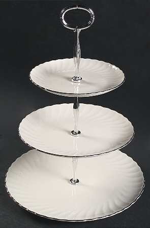 Wedding Ring 13 7/8"-14 1/4" 3-Tiered Serving Tray(DP,SP,BB) HC