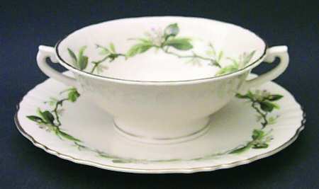 Westvale Footed Cream Soup Bowl & Saucer Set