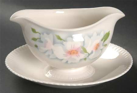 Wild Roses Gravy Boat with Attached Underplate