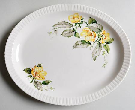 Yellow Roses 11" Oval Serving Platter