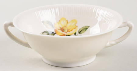 Yellow Roses Footed Cream Soup Bowl