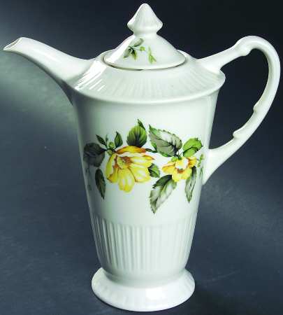 Yellow Roses Coffee Pot & Lid