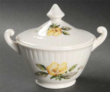 Yellow Roses Sugar Bowl & Lid