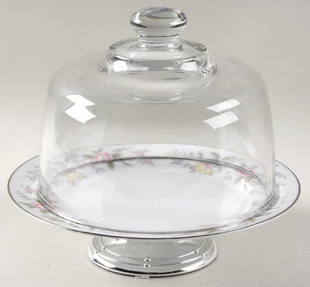 Barry 6 1/2"-7 1/2" Footed Cheese Plate w/ Glass Dome HC
