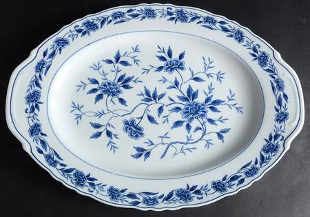 Blue Chatham 16" Oval Serving Platter