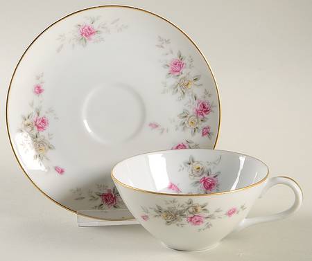 Roseblossom Flat Cup & Saucer Set