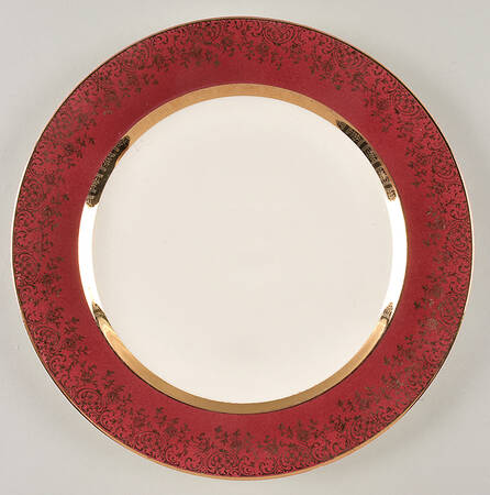Aristocrat Maroon (No Floral Center) Luncheon Plate