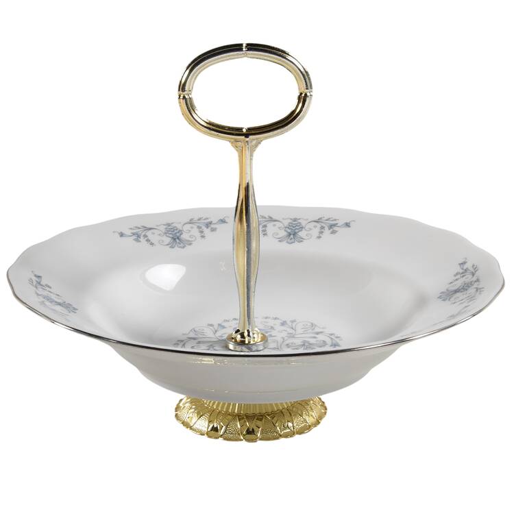 SLE6 6"-7" Handled Footed Nut Dish HC