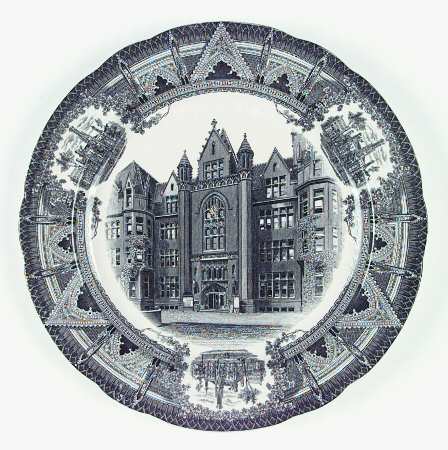 University of Chicago Black (Scalloped) Dinner Plate
