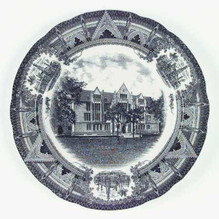 University of Chicago Black (Scalloped) Dinner Plate