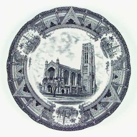 University of Chicago Black (Scalloped) Dinner Plate
