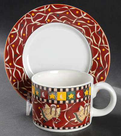 Gathering of Angels Flat Cup & Saucer Set