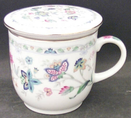 Garden of India (Smooth) Tea Cup & Lid w/Strainer