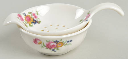 Olde Chintz Tea Strainer & Bowl