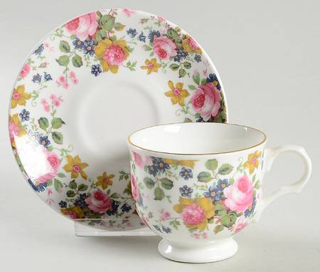 Olde Chintz Footed Cup & Saucer Set