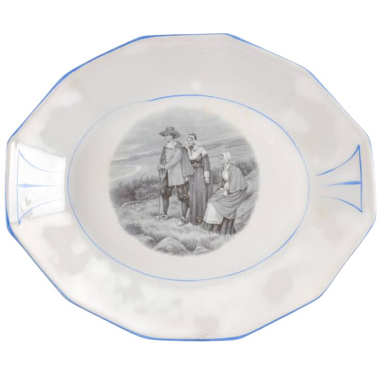 Courtship of Miles Standish 10" Oval Serving Platter