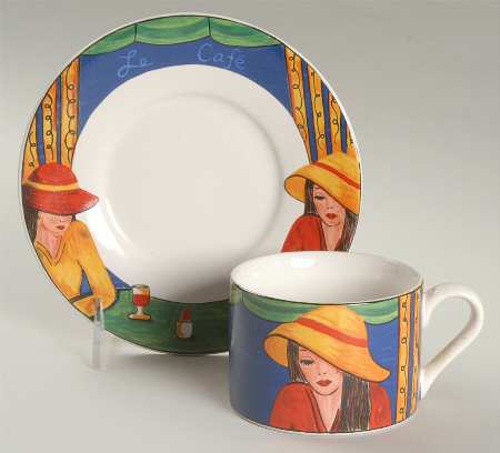 Le Cafe Flat Cup & Saucer Set