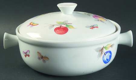 Fruit 1.25 Qt Round Covered Casserole