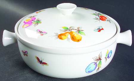 Fruit 2 Qt Round Covered Casserole