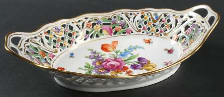Chateau Dresden-Royal Dresner Art 12" Pierced Oval Bowl