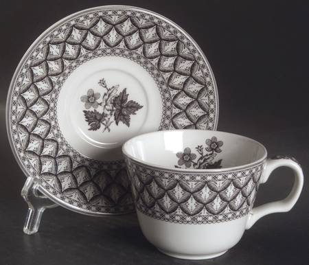 Archive Collection Black Flat Cup & Saucer Set