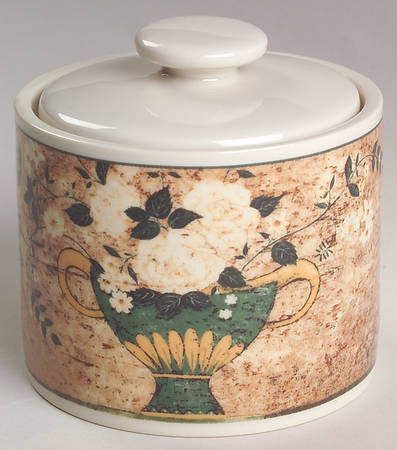 White Roses Sugar Bowl & Lid