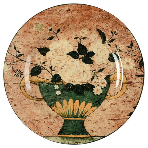 White Roses Salad Plate