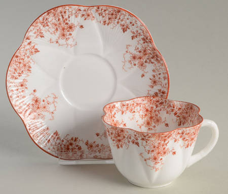 Dainty Sienna Flat Cup & Saucer Set