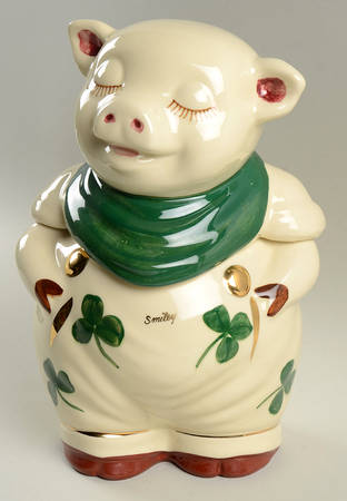 Smiley Pig  Cookie Jar & Lid #32