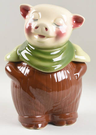 Smiley Pig  Bank Head Cookie Jar #2