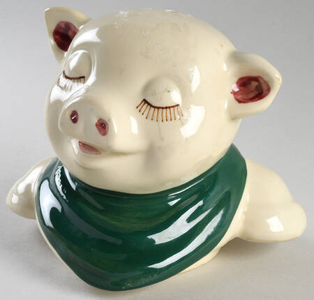 Smiley Pig  Lid To Cookie Jar