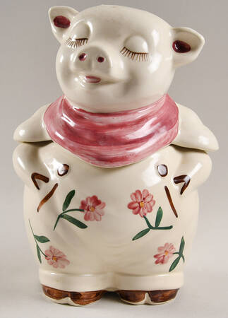 Smiley Pig  Cookie Jar & Lid #44