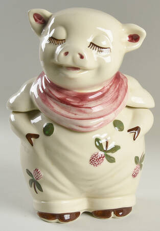 Smiley Pig  Cookie Jar & Lid #53