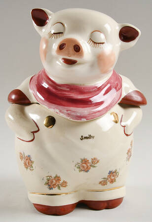 Smiley Pig  Cookie Jar & Lid
