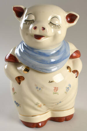 Smiley Pig  Cookie Jar & Lid #14