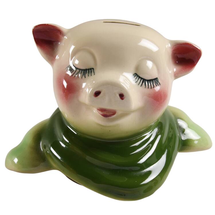 Smiley Pig  Bank Head Cookie Jar #1 Base
