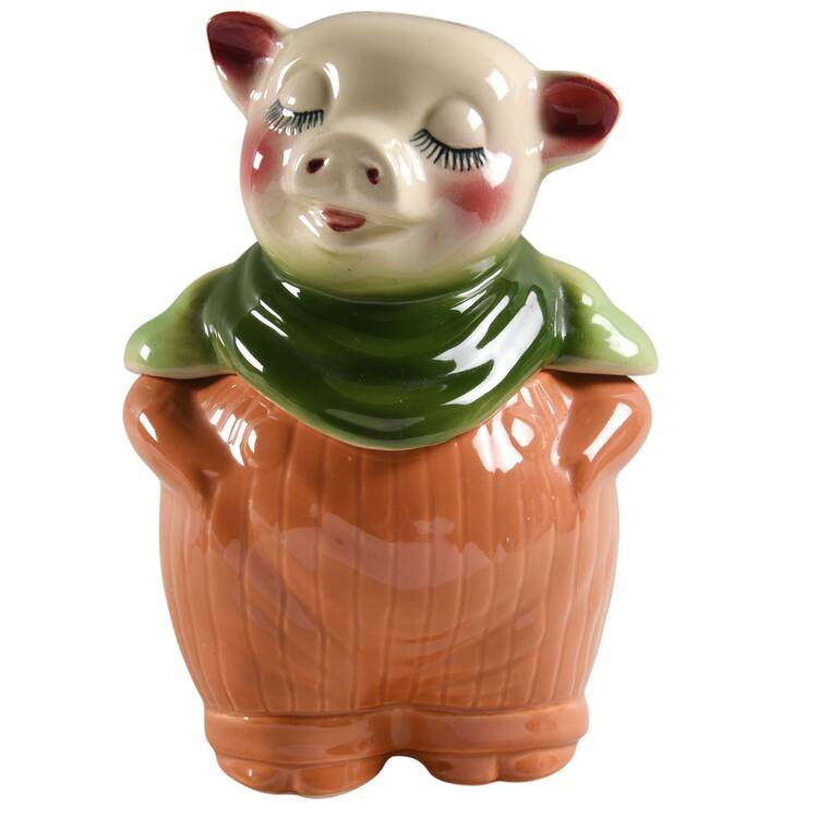 Smiley Pig  Bank Head Cookie Jar #1