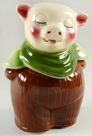 Smiley Pig  Bank Head Cookie Jar #5