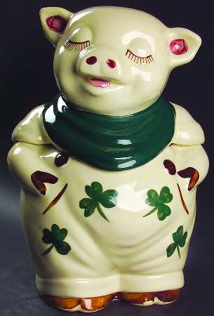 Smiley Pig  Cookie Jar & Lid