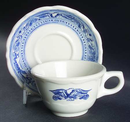 Americana Flat Cup & Saucer Set